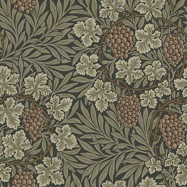Vine Dark Green Woodland Fruits Wallpaper - York Wallcoverings - 4153-82020 - York Wallcoverings Wallpaper