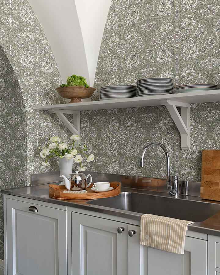 African Marigold Green Floral Wallpaper - York Wallcoverings - 4153-82023 - York Wallcoverings Wallpaper