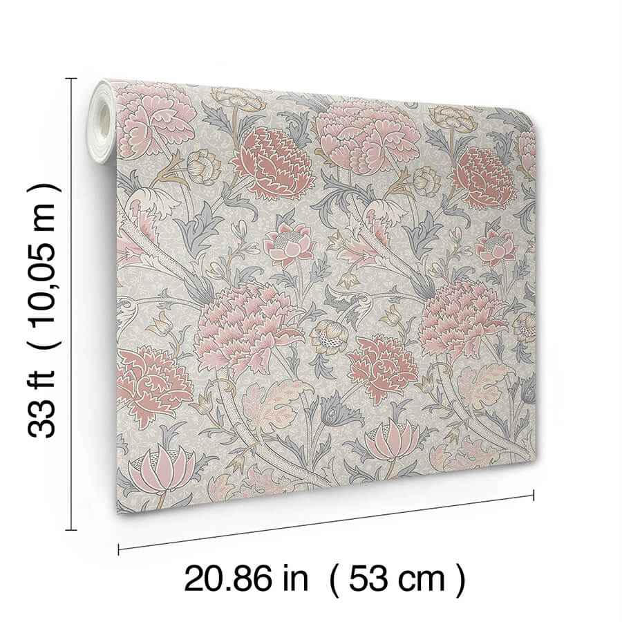 Cray Pink Floral Trail Wallpaper - York Wallcoverings - 4153-82033 - York Wallcoverings Wallpaper