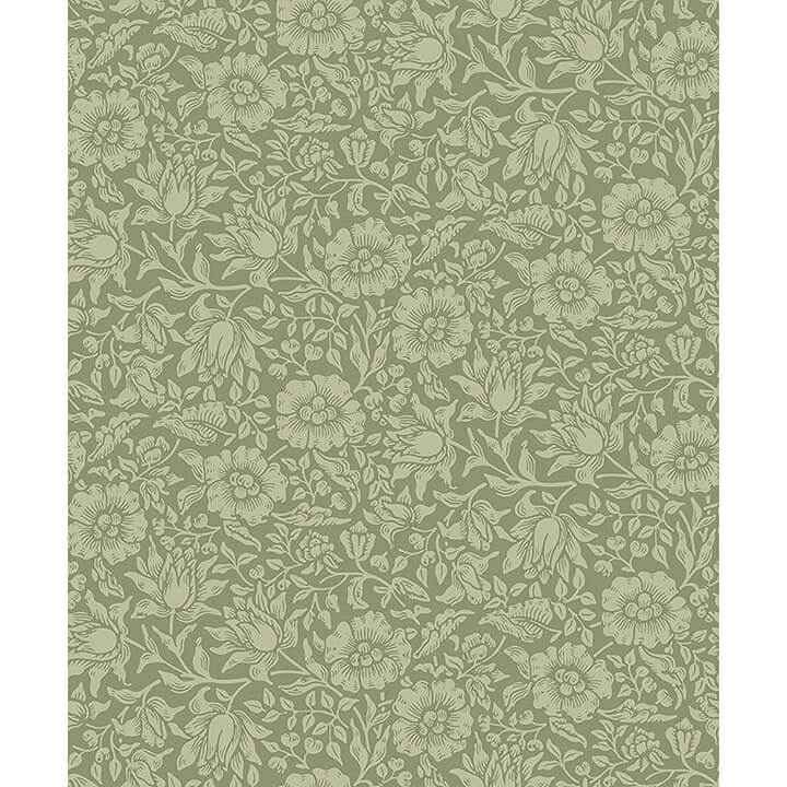 Mallow Green Floral Vine Wallpaper - York Wallcoverings - 4153-82041