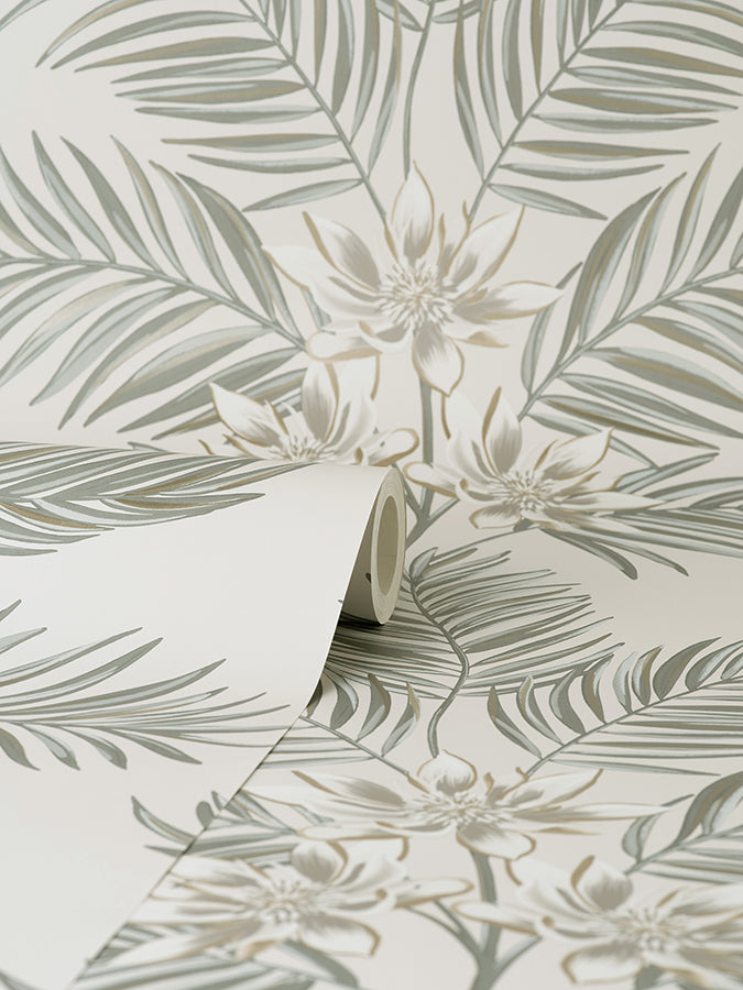 bali-light-grey-palm-wallpaper-york-wallcoverings-fd43277 - York Wallcoverings Wallpaper