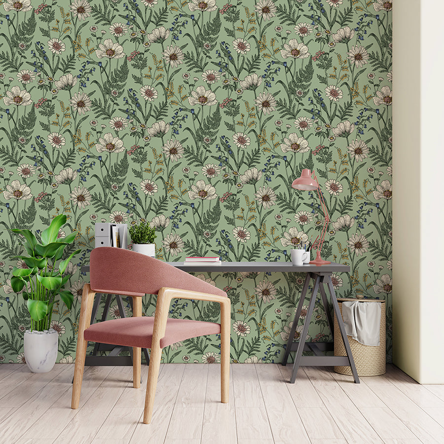 arden-sage-wild-meadow-wallpaper-york-wallcoverings-fd43337 - York Wallcoverings Wallpaper