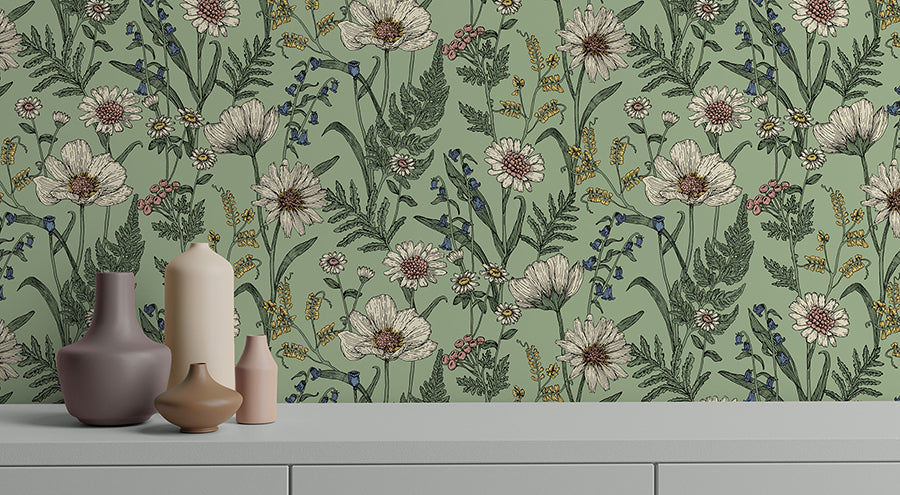 arden-sage-wild-meadow-wallpaper-york-wallcoverings-fd43337 - York Wallcoverings Wallpaper