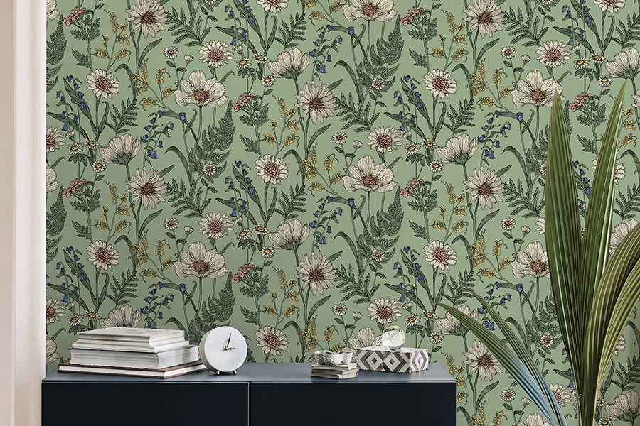 arden-sage-wild-meadow-wallpaper-york-wallcoverings-fd43337 - York Wallcoverings Wallpaper