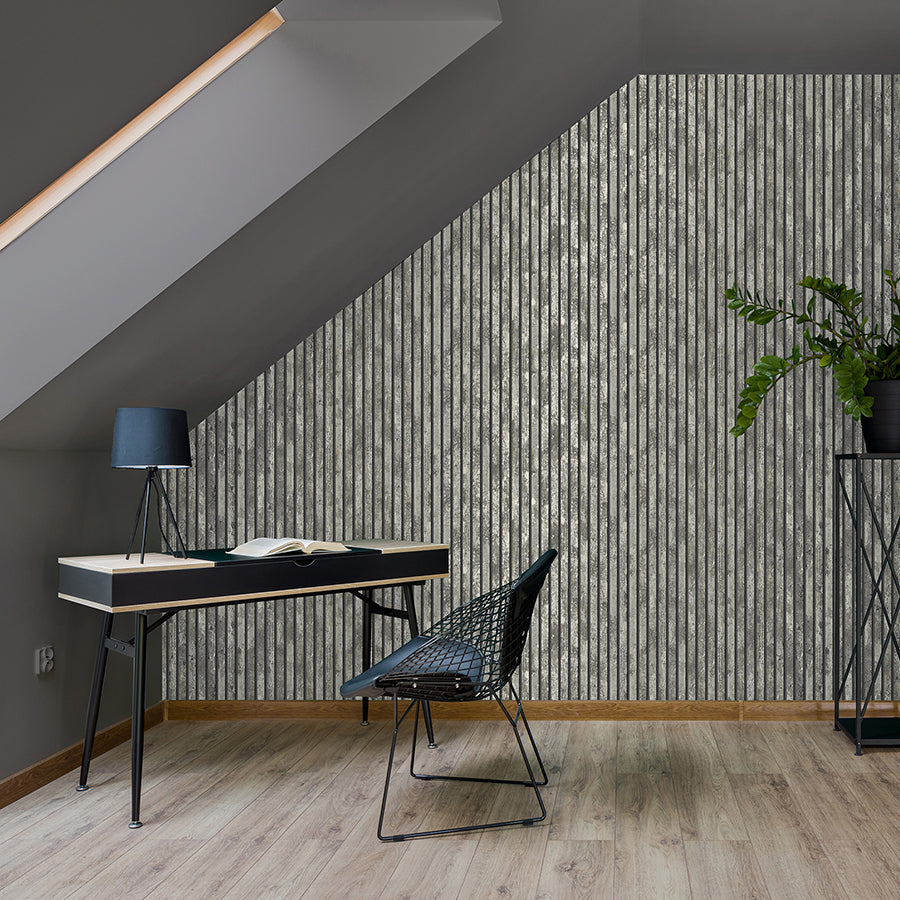 oxidize-grey-vertical-slats-wallpaper-york-wallcoverings-m1751 - York Wallcoverings Wallpaper