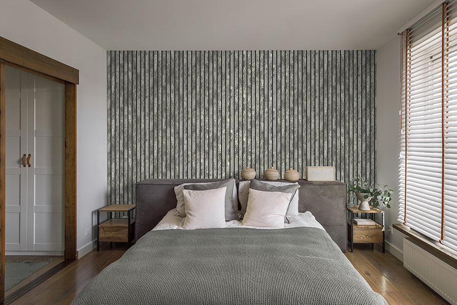 oxidize-grey-vertical-slats-wallpaper-york-wallcoverings-m1751 - York Wallcoverings Wallpaper