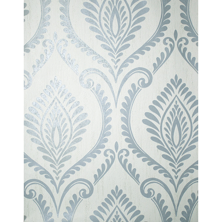estelle-light-blue-damask-wallpaper-york-wallcoverings-m1757 - York Wallcoverings Wallpaper