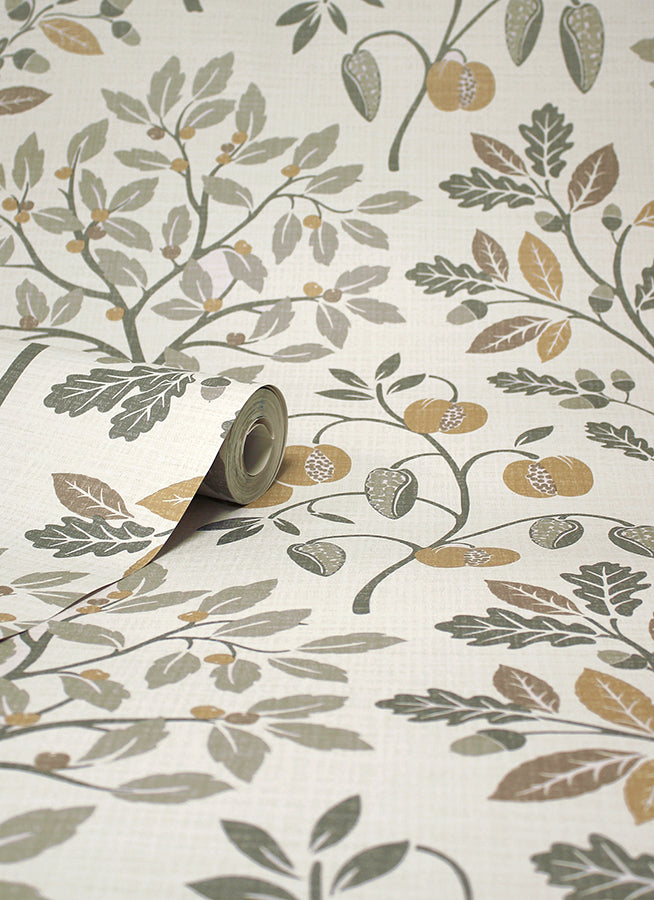 rowan-natural-autumn-trees-wallpaper-york-wallcoverings-m1760 - York Wallcoverings Wallpaper
