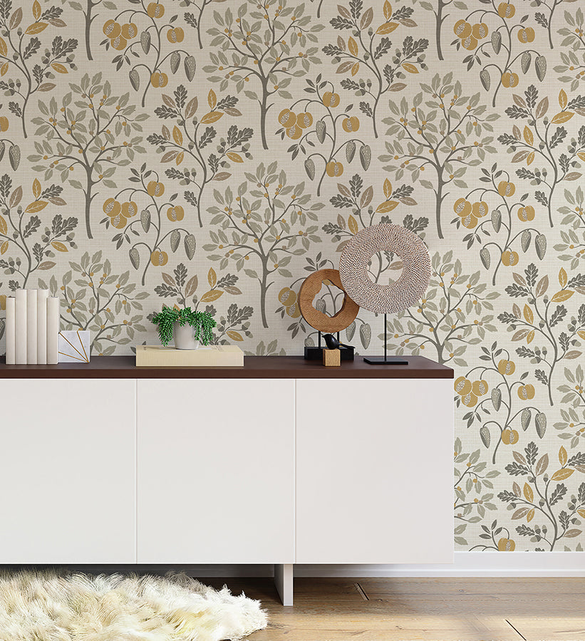 rowan-natural-autumn-trees-wallpaper-york-wallcoverings-m1760 - York Wallcoverings Wallpaper