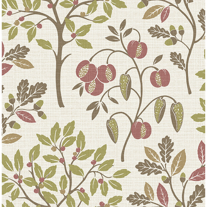 rowan-olive-autumn-trees-wallpaper-york-wallcoverings-m1762 - York Wallcoverings Wallpaper