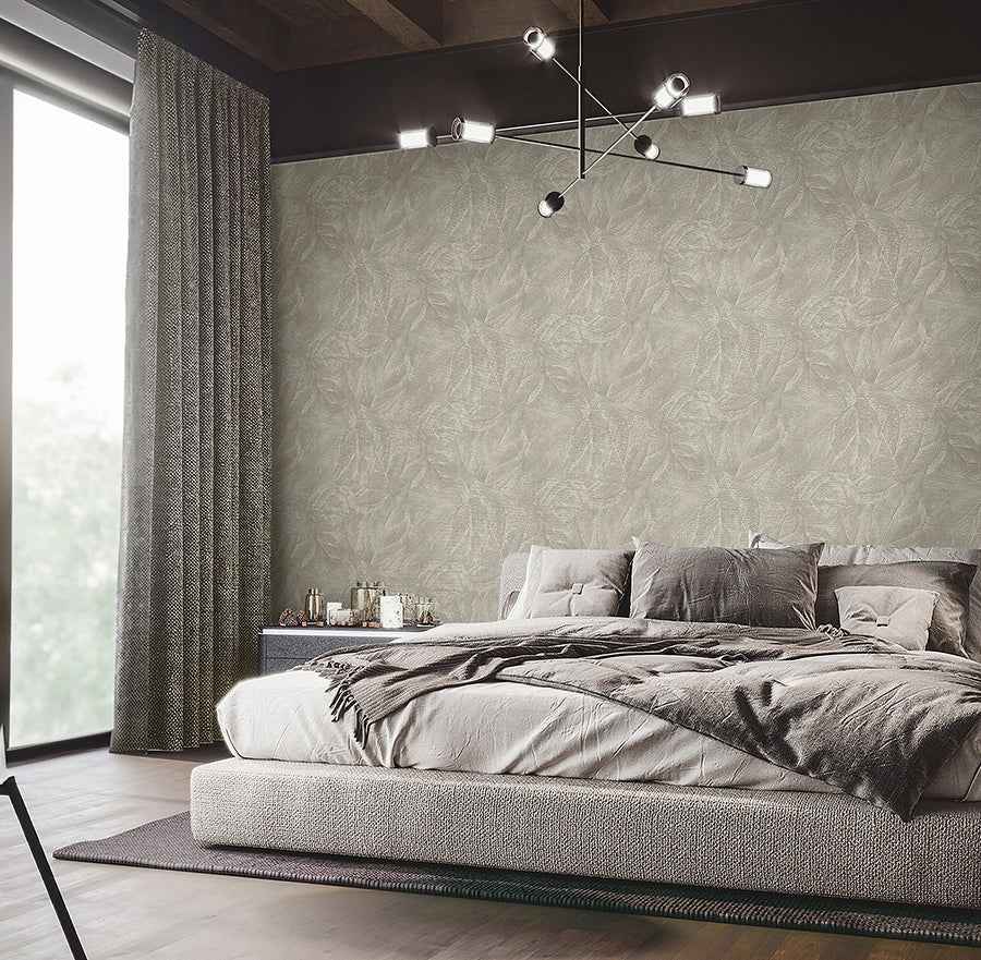 Aspen Sterling Leaf Wallpaper - York Wallcoverings - M95663 - York Wallcoverings Wallpaper
