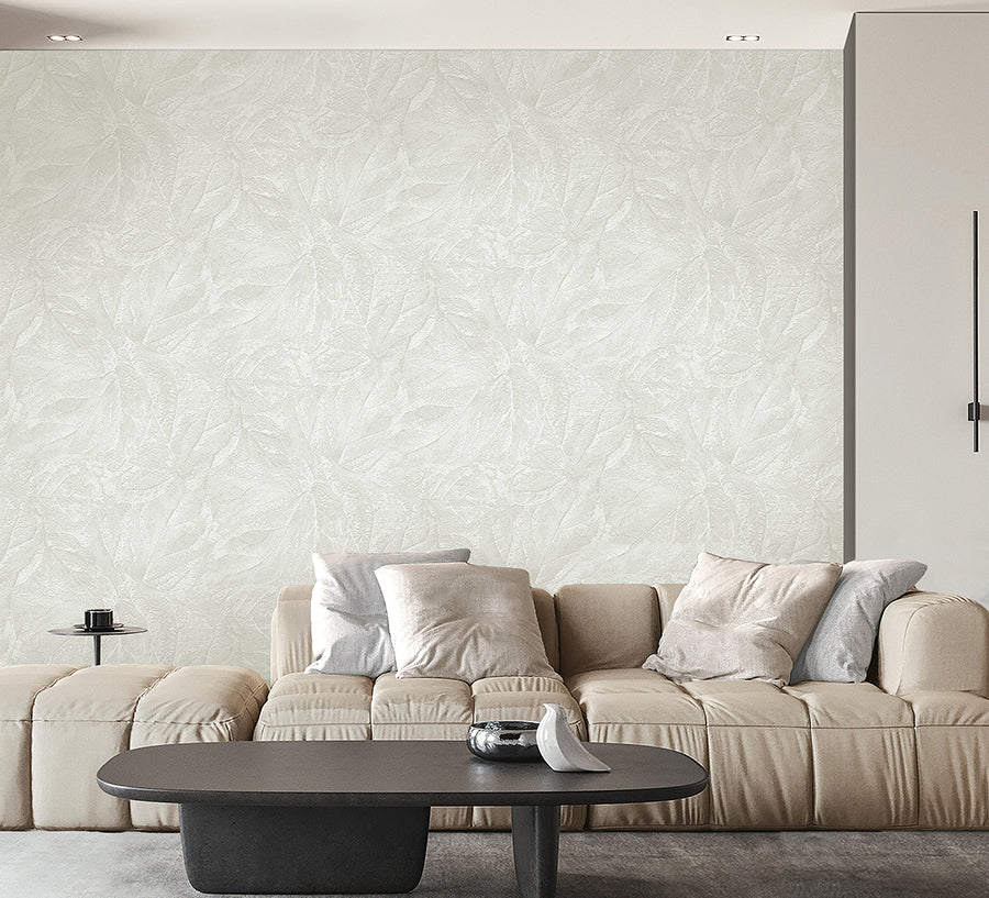 aspen-white-leaf-wallpaper-york-wallcoverings-m95664 - York Wallcoverings Wallpaper