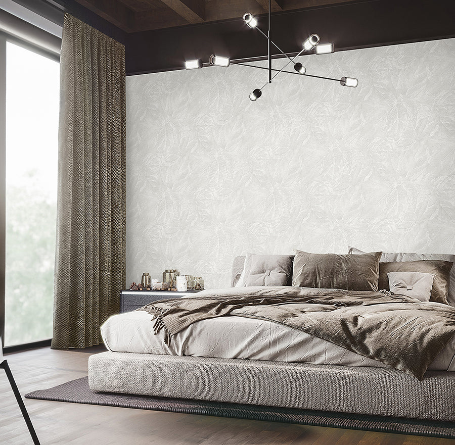 aspen-white-leaf-wallpaper-york-wallcoverings-m95664 - York Wallcoverings Wallpaper