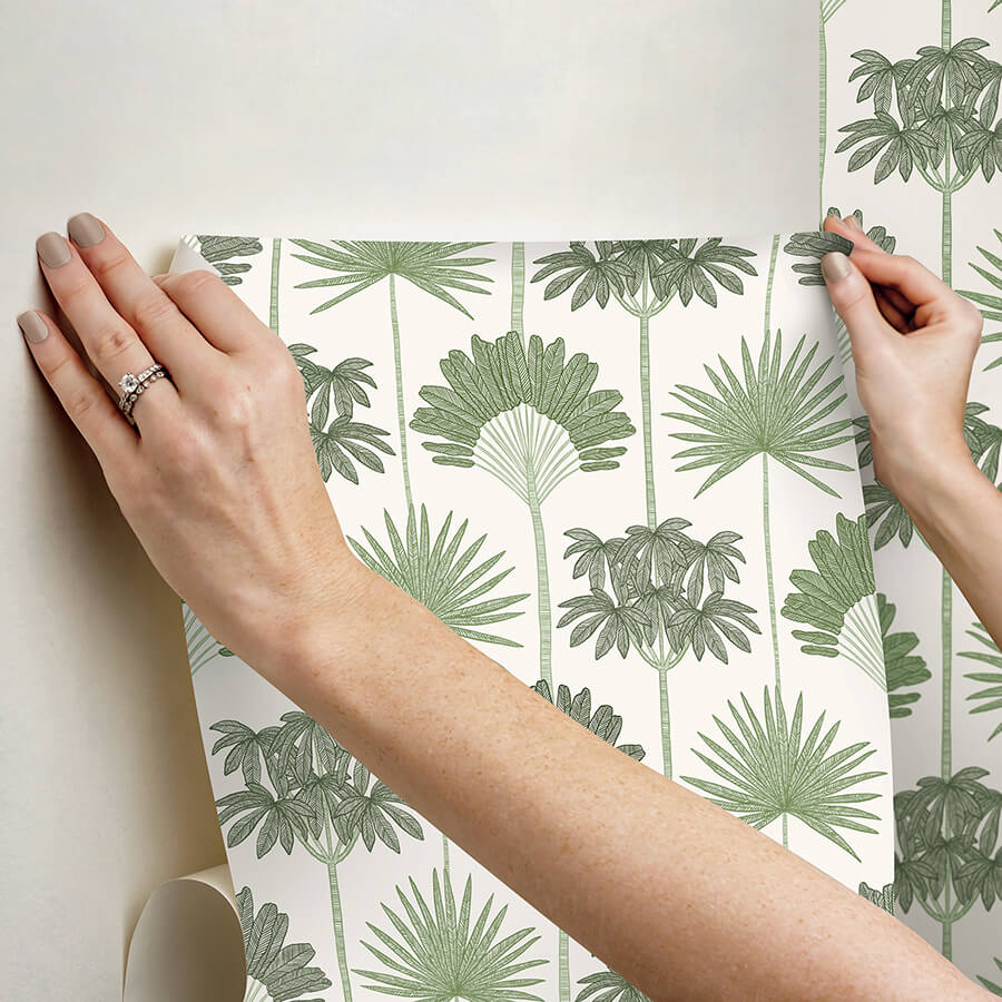 kentia-green-peel-and-stick-wallpaper-york-wallcoverings-nus6188 - York Wallcoverings Wallpaper