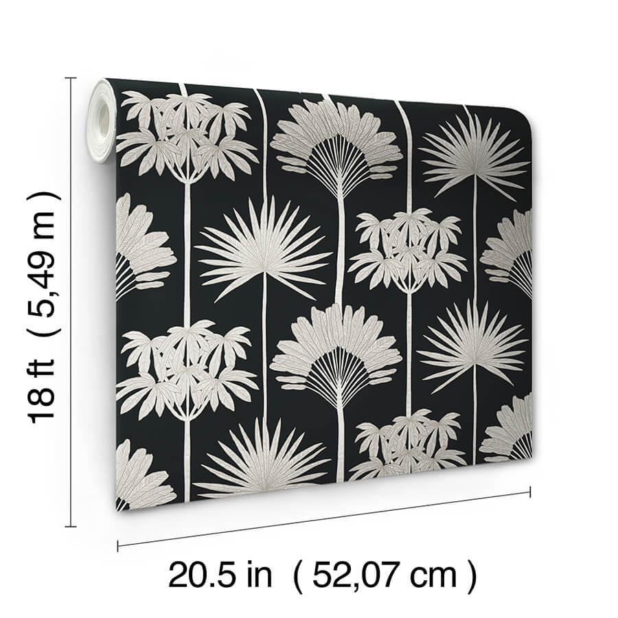kentia-black-peel-and-stick-wallpaper-york-wallcoverings-nus6190 - York Wallcoverings Wallpaper