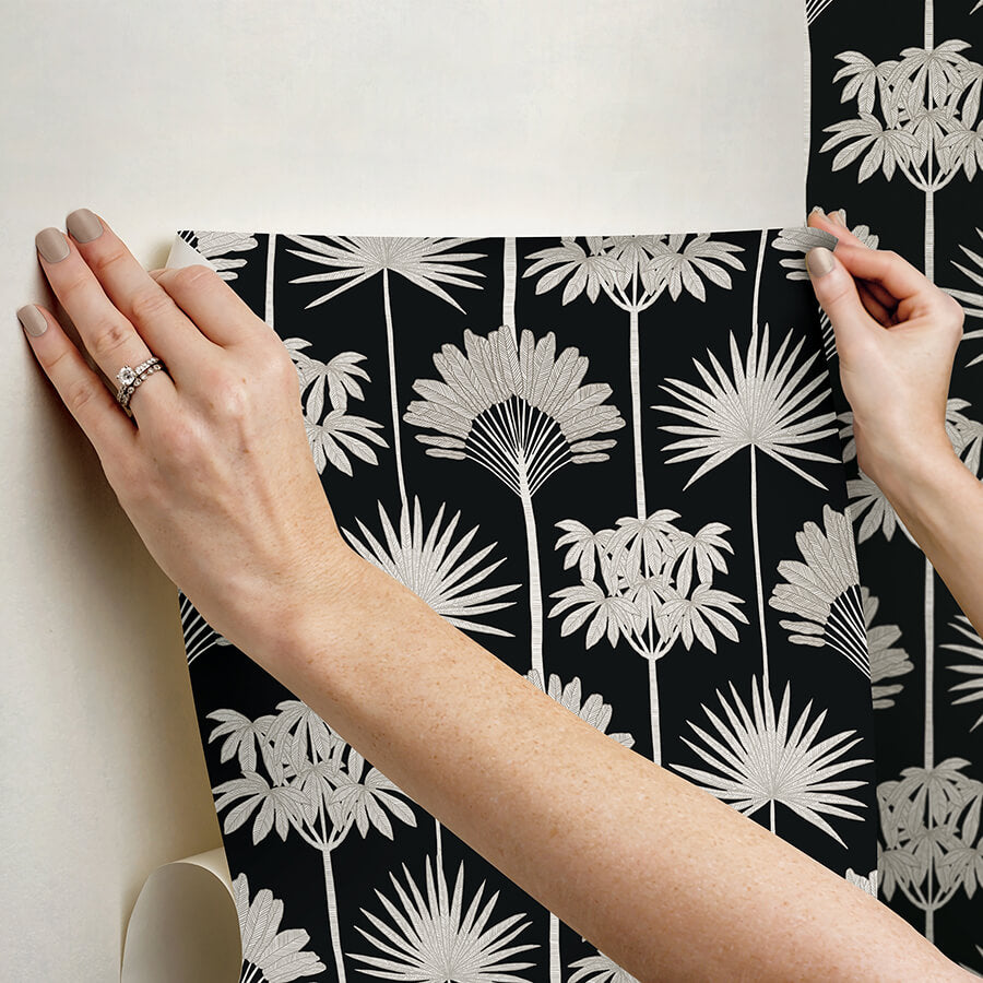 kentia-black-peel-and-stick-wallpaper-york-wallcoverings-nus6190 - York Wallcoverings Wallpaper