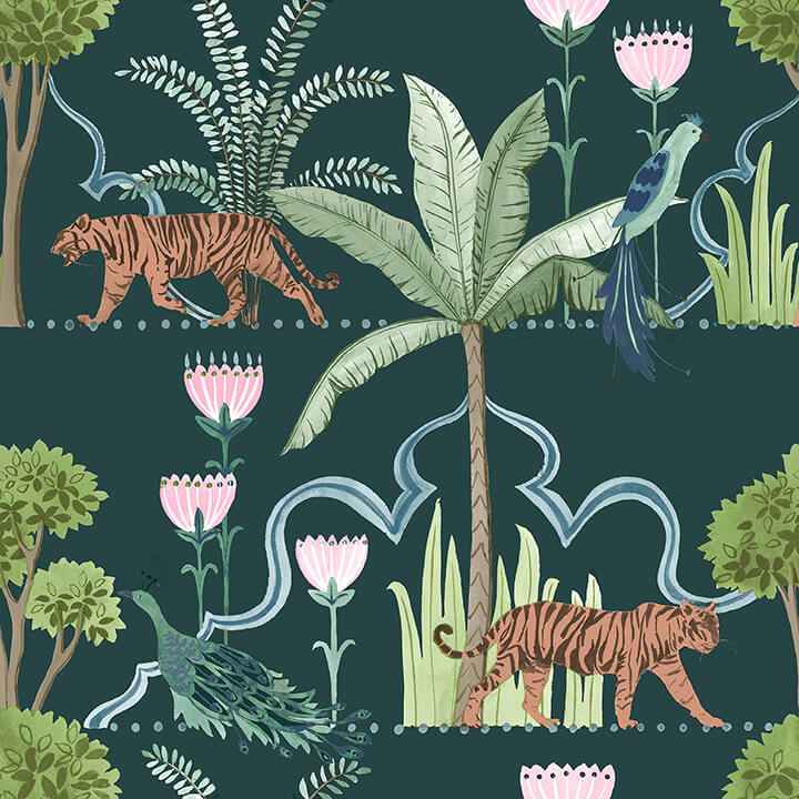 Laos Green Peel & Stick Wallpaper - York Wallcoverings - NUS6195 - York Wallcoverings Wallpaper
