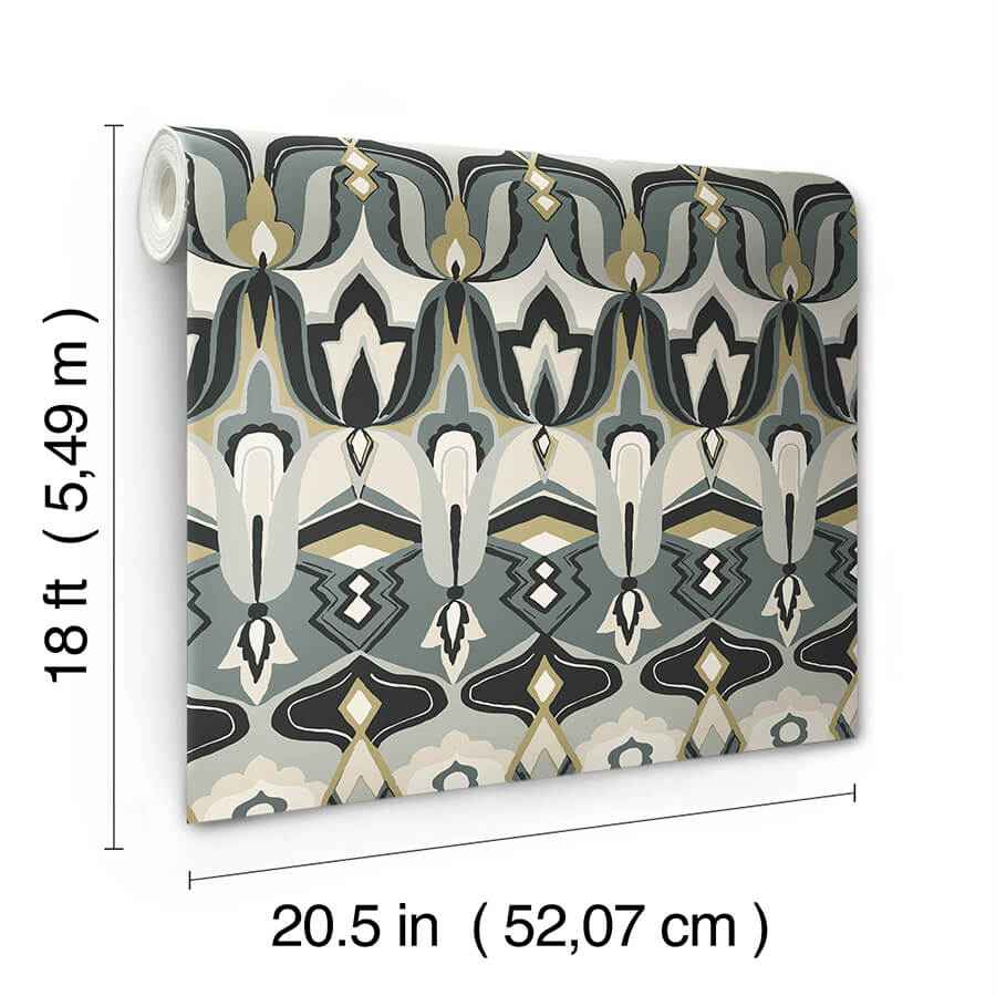 Akira Black Peel & Stick Wallpaper - York Wallcoverings - NUS6198 - York Wallcoverings Wallpaper
