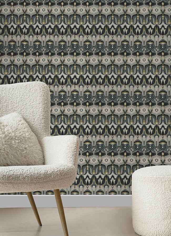 Akira Black Peel & Stick Wallpaper - York Wallcoverings - NUS6198 - York Wallcoverings Wallpaper