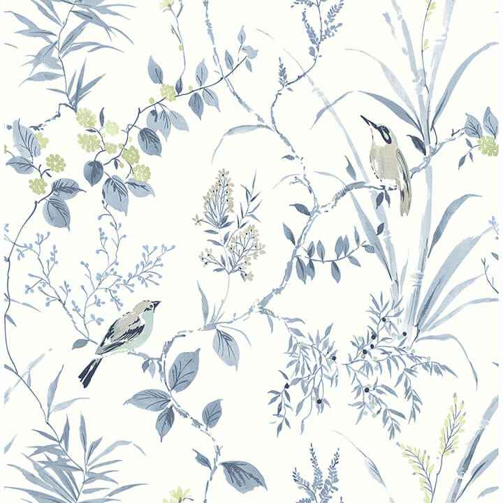 Imperial Garden Blueberry Botanical Wallpaper - York Wallcoverings - 4134-26990