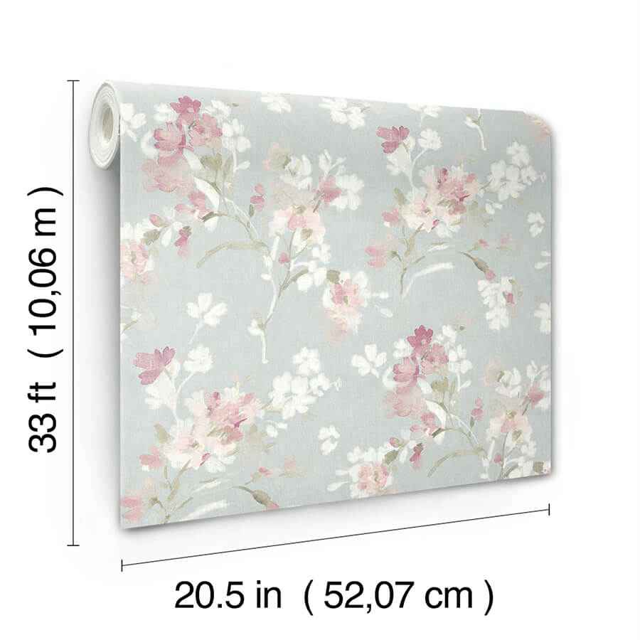 Azalea Fuchsia Floral Branches Wallpaper - York Wallcoverings - 4134-72525 - York Wallcoverings Wallpaper