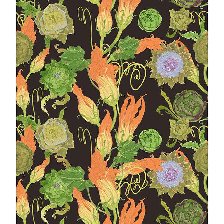 Artichoke Black Peel & Stick Wallpaper - York Wallcoverings - RAS6258 - York Wallcoverings Wallpaper