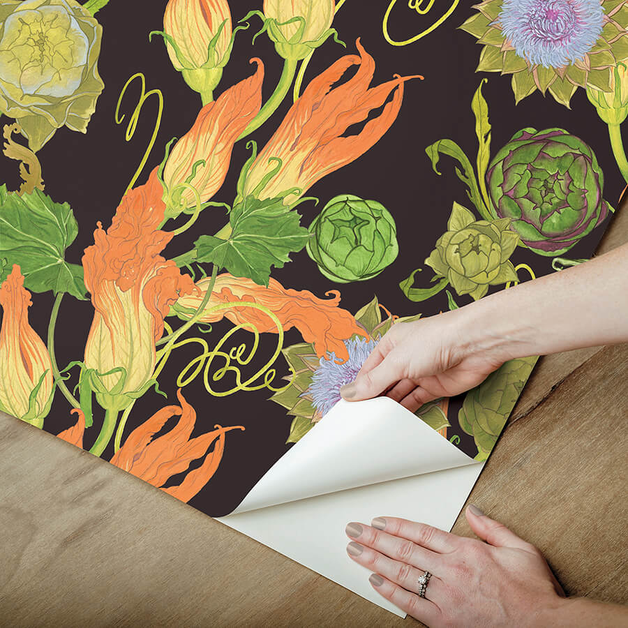 black-artichoke-peel-and-stick-wallpaper-york-wallcoverings-ras6258 - York Wallcoverings Wallpaper