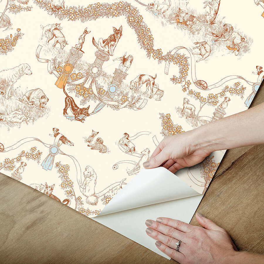 orange-worst-in-show-peel-and-stick-wallpaper-york-wallcoverings-ras6259 - York Wallcoverings Wallpaper