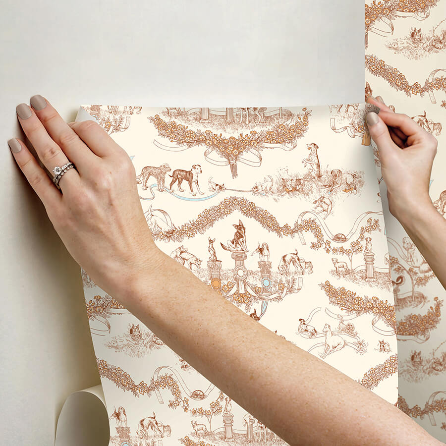 orange-worst-in-show-peel-and-stick-wallpaper-york-wallcoverings-ras6259 - York Wallcoverings Wallpaper