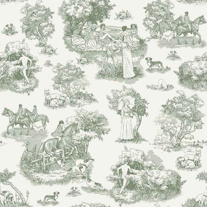Green the Chase Peel and Stick Wallpaper - York Wallcoverings - RAS6261 - York Wallcoverings Wallpaper