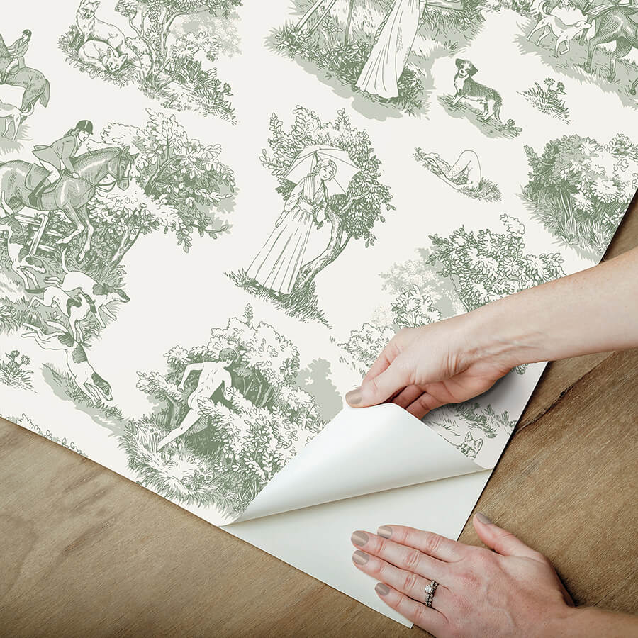 green-the-chase-peel-and-stick-wallpaper-york-wallcoverings-ras6261 - York Wallcoverings Wallpaper