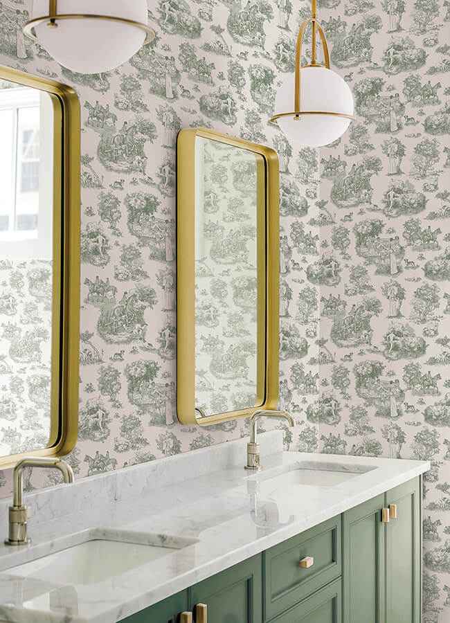 Green the Chase Peel and Stick Wallpaper - York Wallcoverings - RAS6261 - York Wallcoverings Wallpaper