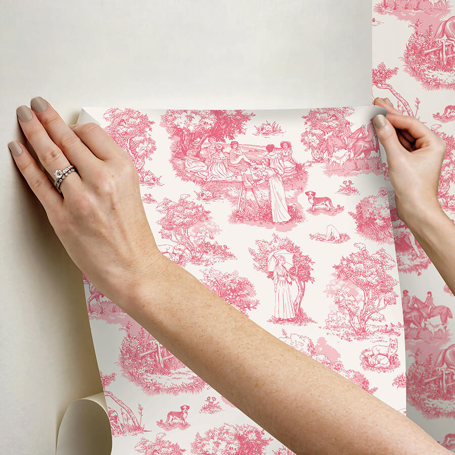 pink-the-chase-peel-and-stick-wallpaper-york-wallcoverings-ras6262 - York Wallcoverings Wallpaper