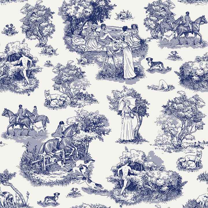 Blue the Chase Peel and Stick Wallpaper - York Wallcoverings - RAS6264 - York Wallcoverings Wallpaper