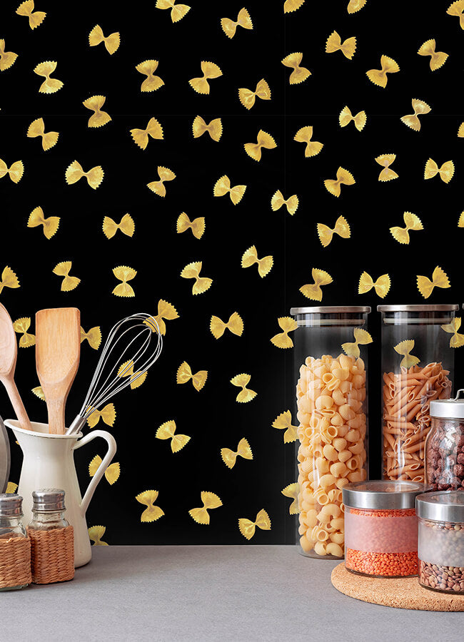 black-pasta-peel-and-stick-wallpaper-york-wallcoverings-ras6265 - York Wallcoverings Wallpaper