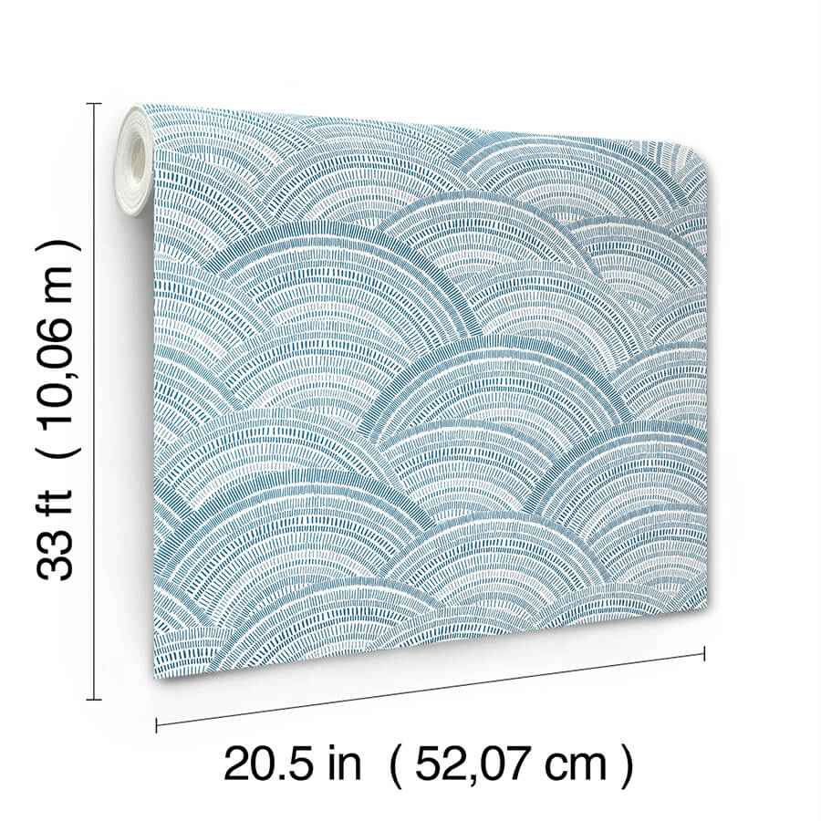 Encircle Indigo Geometric Wallpaper - York Wallcoverings - 4146-27200
