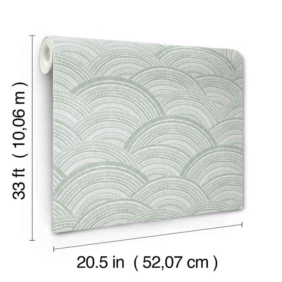 Encircle Sea Green Geometric Wallpaper - York Wallcoverings - 4146-27202