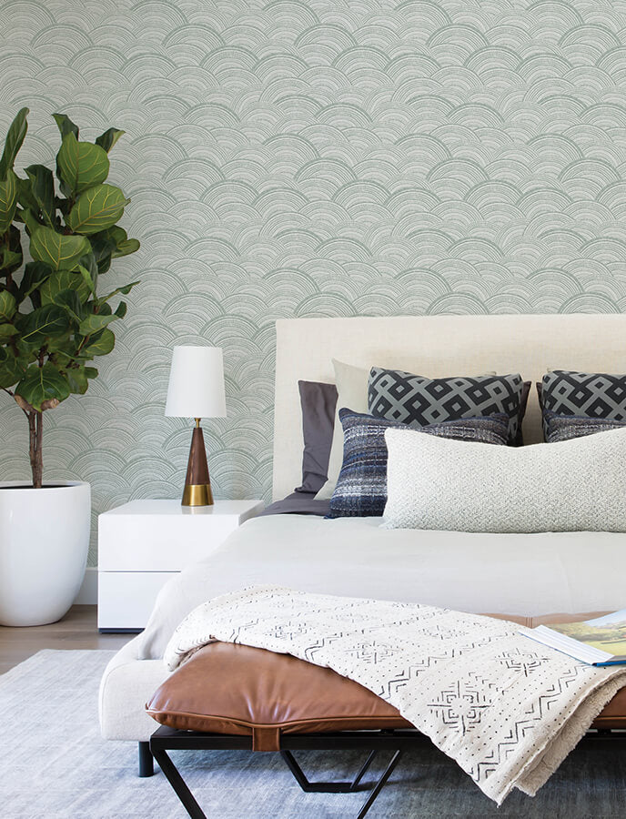 encircle-sea-green-geometric-wallpaper-york-wallcoverings-4146-27202 - York Wallcoverings Wallpaper