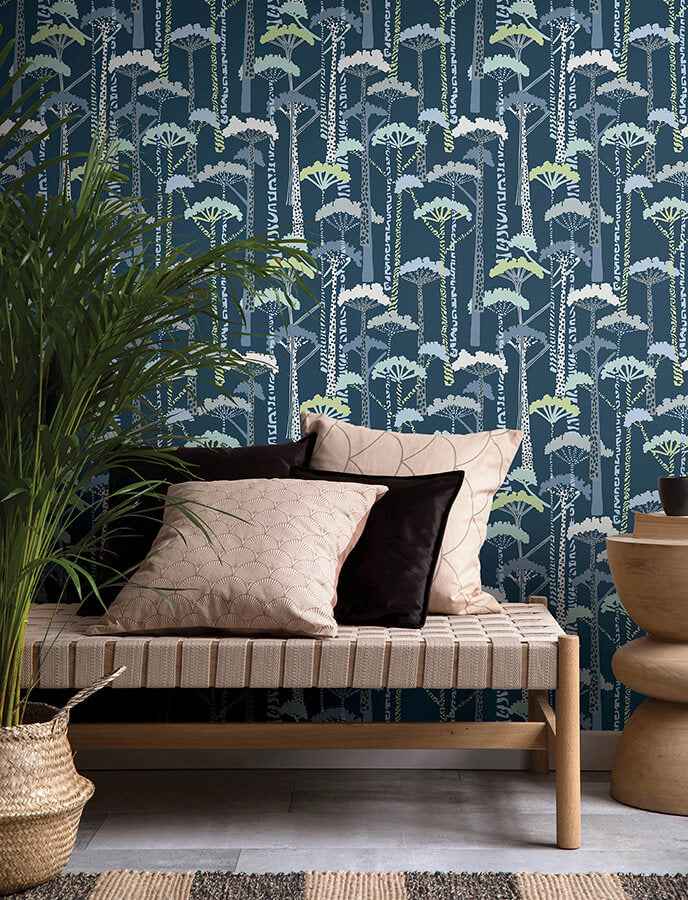 Unify Indigo Forest Wallpaper - York Wallcoverings - 4146-27208 - York Wallcoverings Wallpaper
