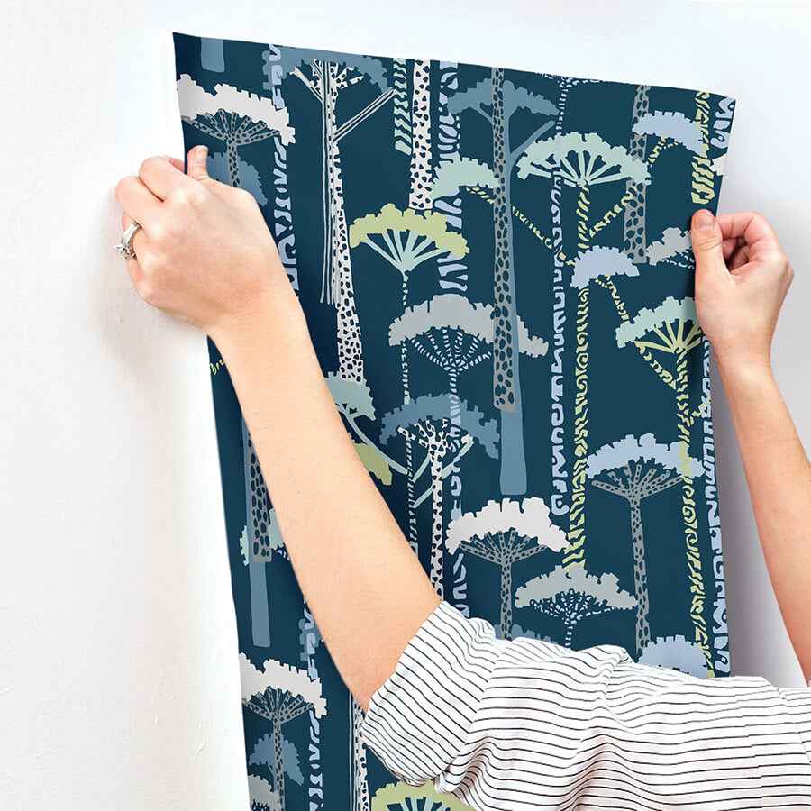 Unify Indigo Forest Wallpaper - York Wallcoverings - 4146-27208 - York Wallcoverings Wallpaper