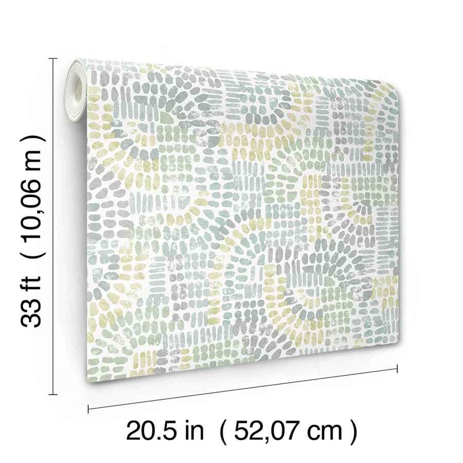 Wanderer Aquamarine Mosiac Wallpaper - York Wallcoverings - 4146-27214 - York Wallcoverings Wallpaper