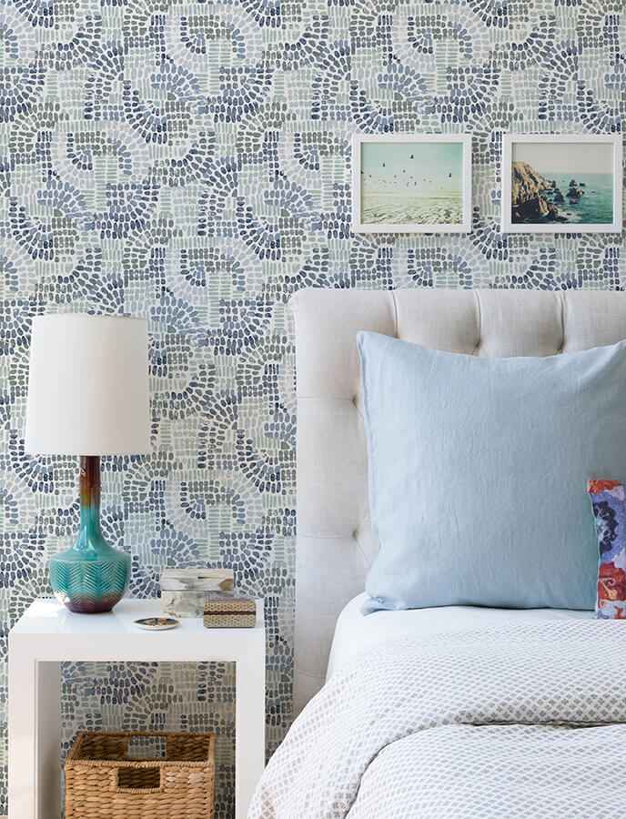 Wanderer Blueberry Mosiac Wallpaper - York Wallcoverings - 4146-27215 - York Wallcoverings Wallpaper