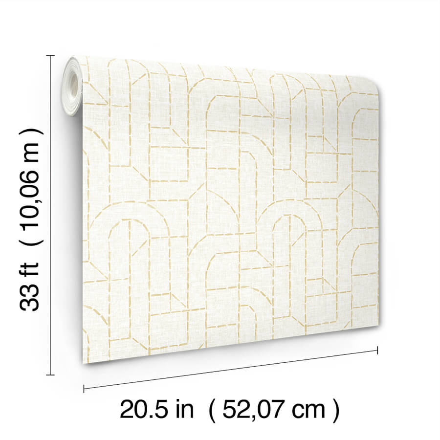 integrity-yellow-arched-outlines-wallpaper-york-wallcoverings-4146-27219 - York Wallpaper Wallpaper