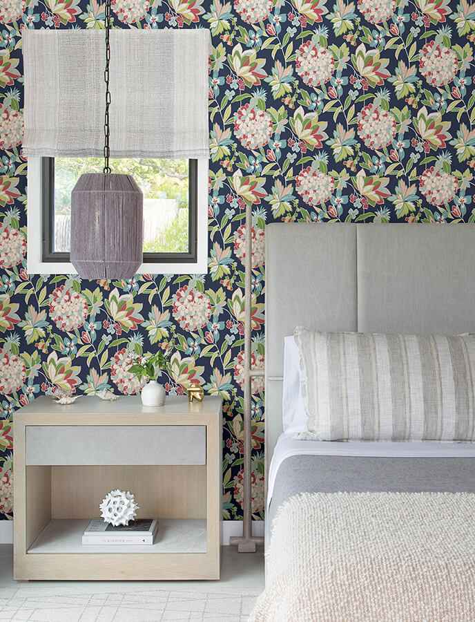 Valdivian Fuchsia Floral Wallpaper - York Wallcoverings - 4146-27224 - York Wallcoverings Wallpaper