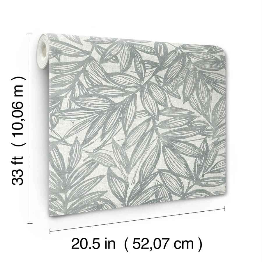 Rhythmic Grey Leaf Wallpaper - York Wallcoverings - 4146-27234 - York Wallcoverings Wallpaper