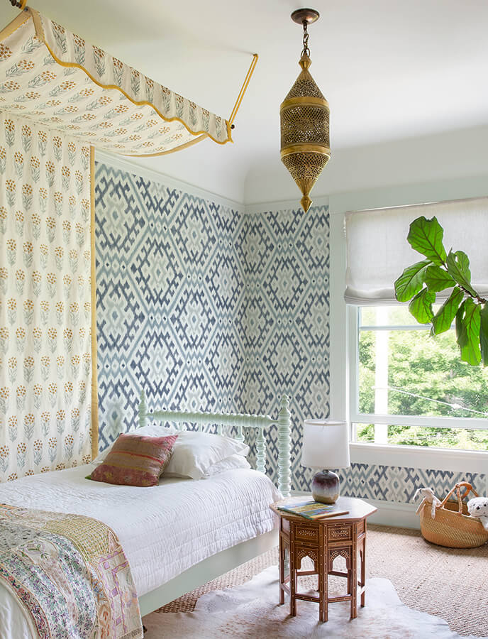 solola-blue-ikat-wallpaper-york-wallcoverings-4146-27238 - York Wallcoverings Wallpaper