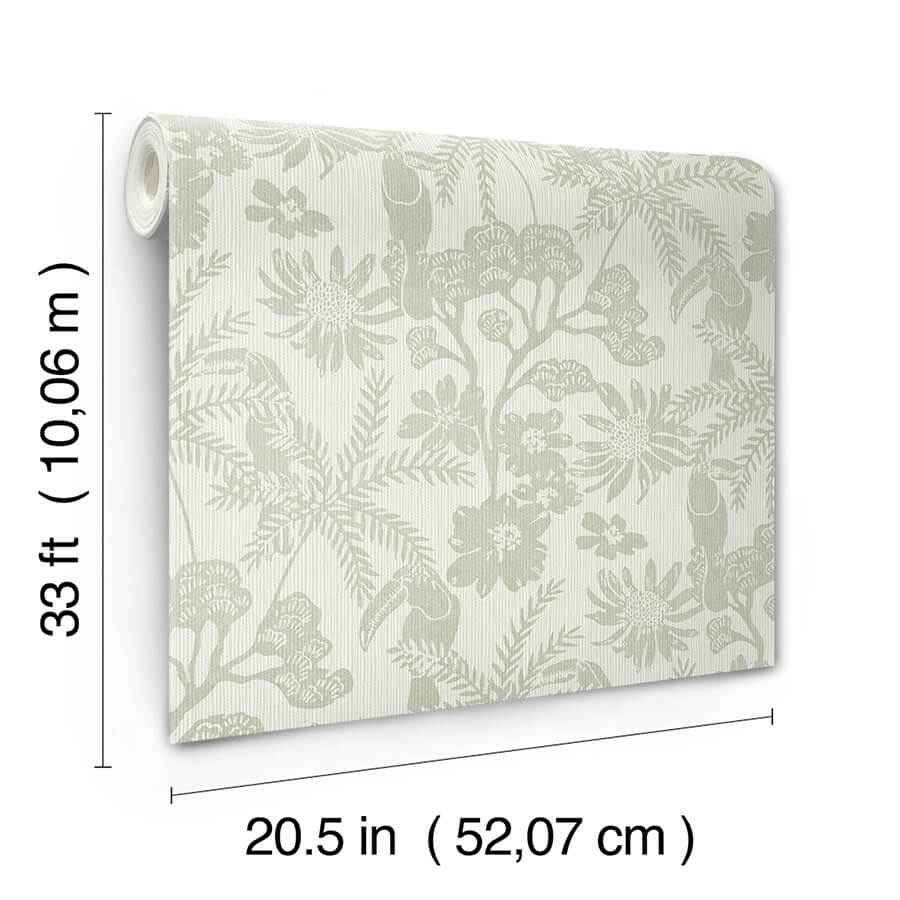 Jacaranda Sage Tropical Trail Wallpaper - York Wallcoverings - 4146-27244
