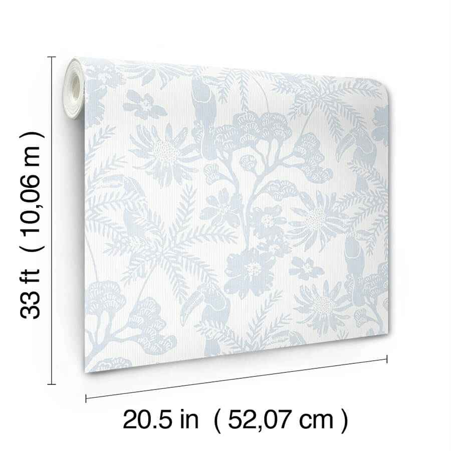 Jacaranda Light Blue Tropical Trail Wallpaper - York Wallcoverings - 4146-27245