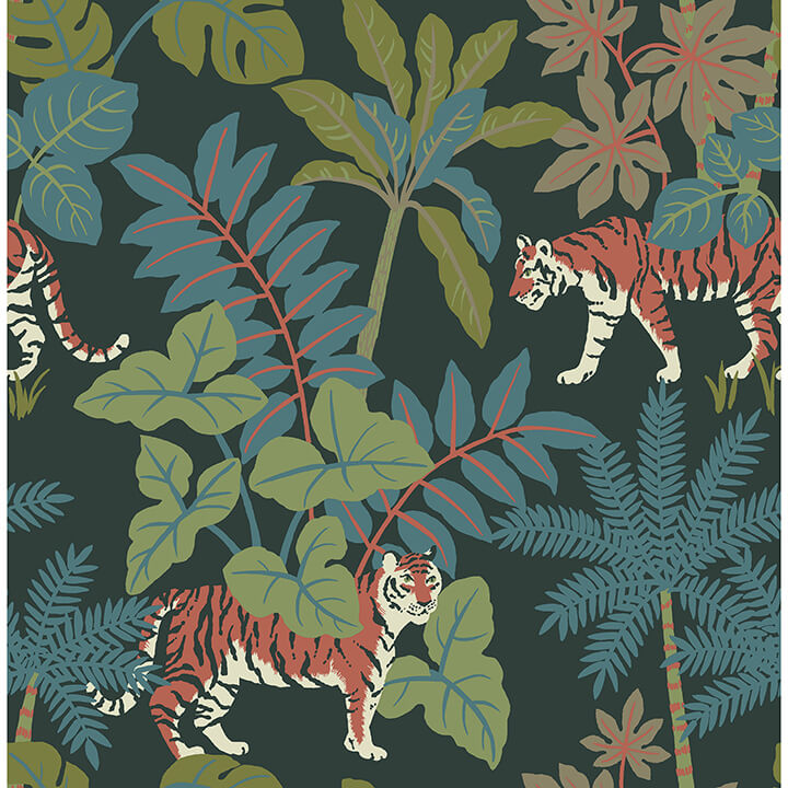 caspian-evergreen-jungle-prowl-wallpaper-york-wallcoverings-4146-27251 - York Wallcoverings Wallpaper