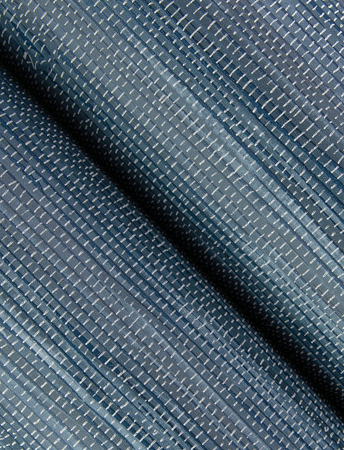 Exhale Indigo Woven Faux Grasscloth Wallpaper - Brewster Wallcovering